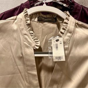 Silky Satin Taupe Blouse